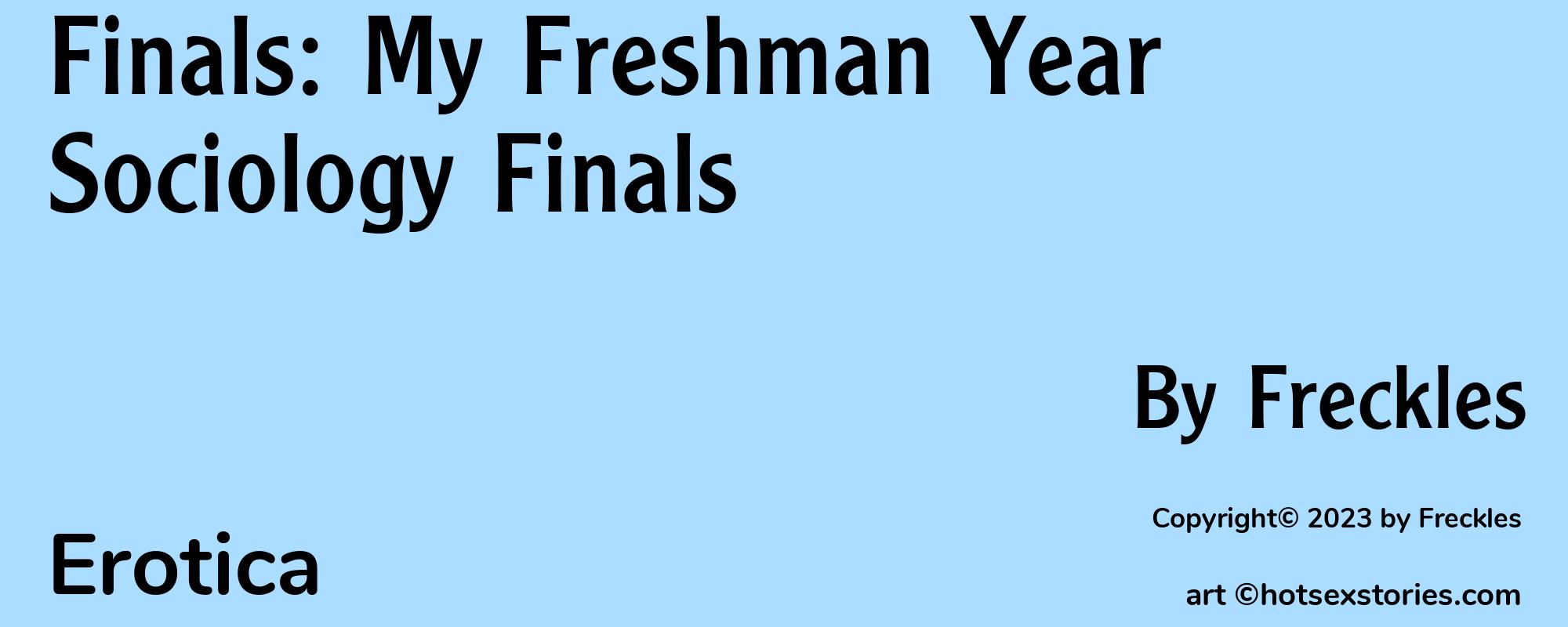 Finals: My Freshman Year Sociology Finals - Cover