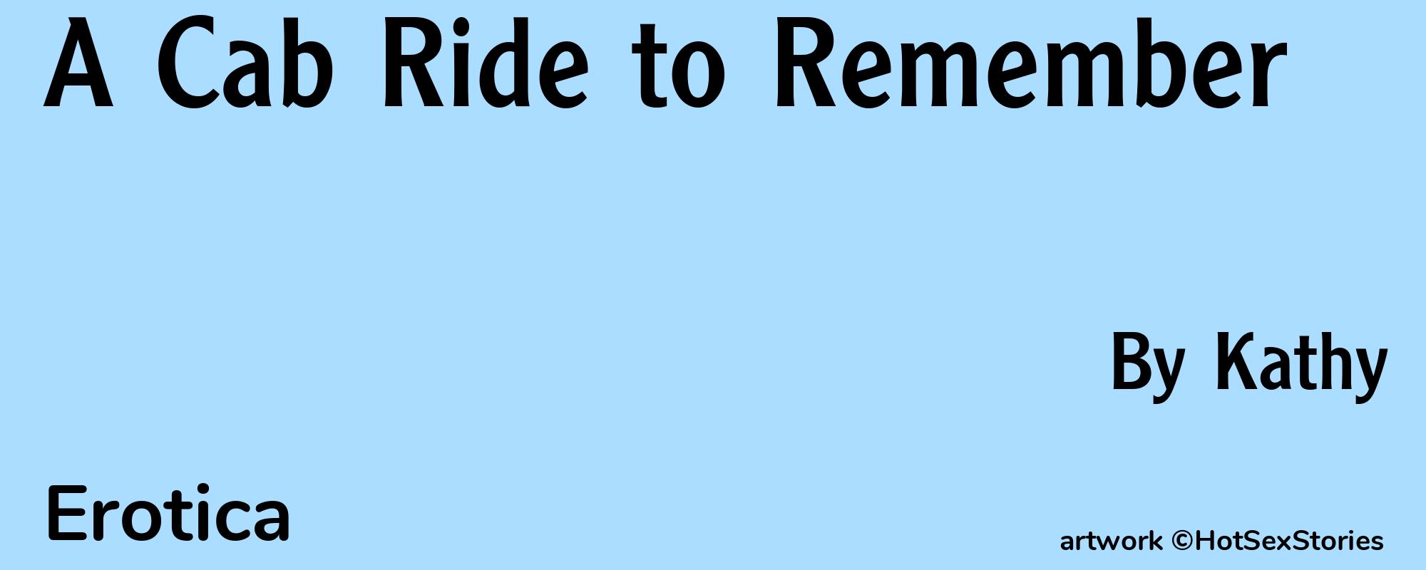 A Cab Ride to Remember - Cover