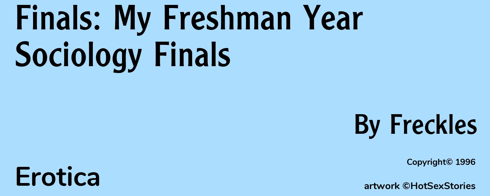 Finals: My Freshman Year Sociology Finals - Cover