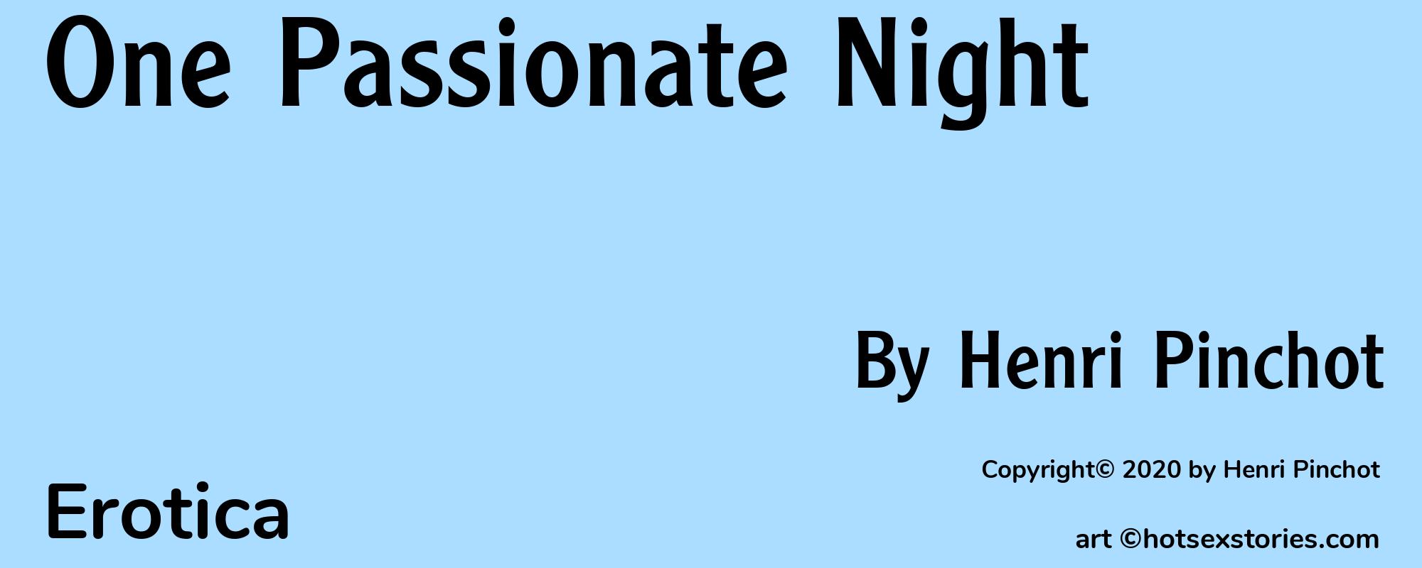 One Passionate Night - Cover