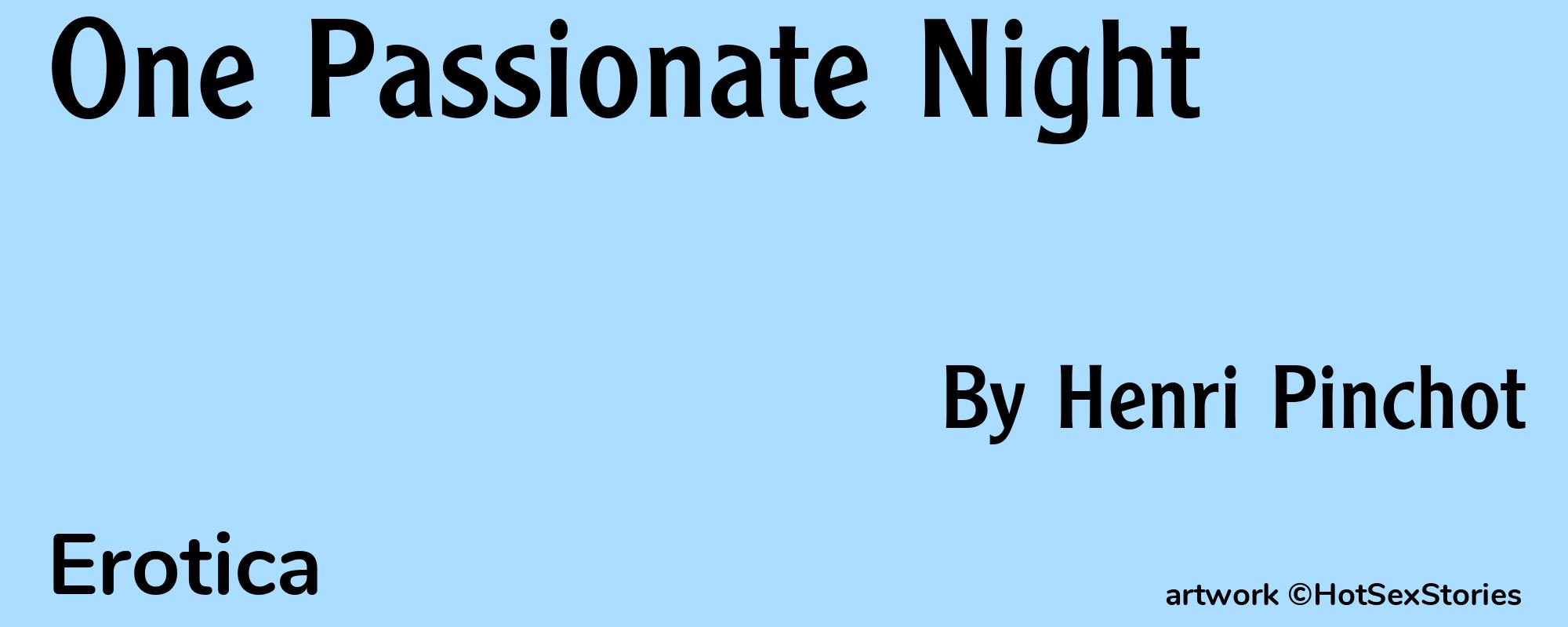 One Passionate Night - Cover