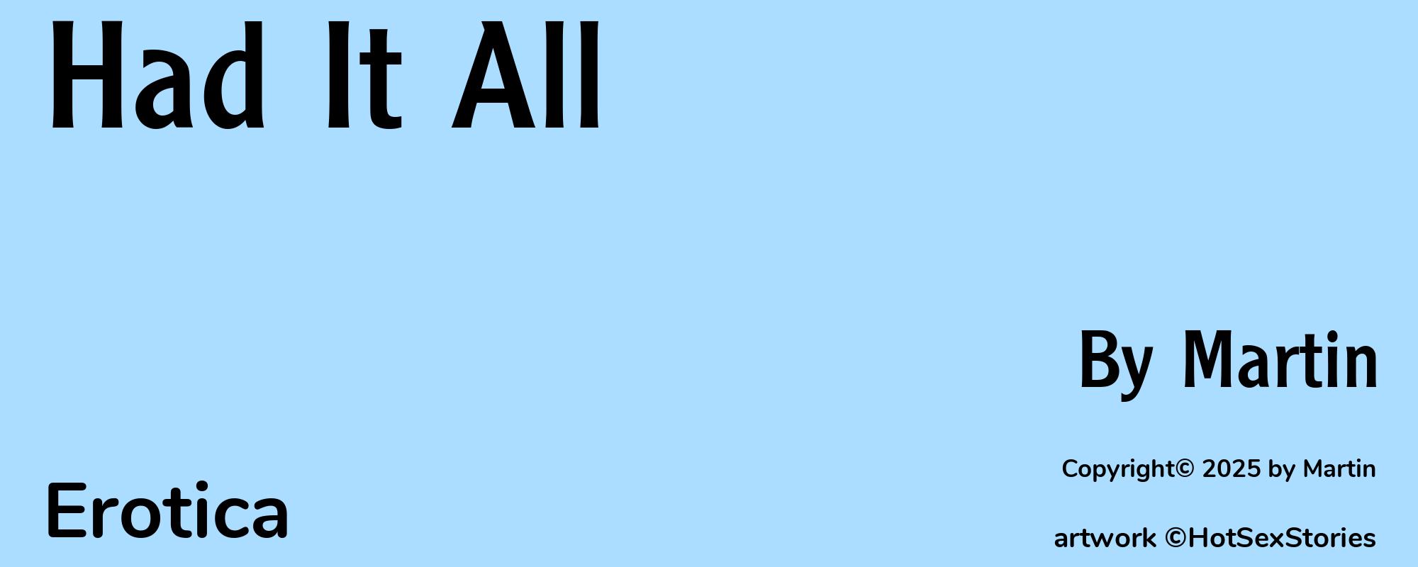 Had It All - Cover