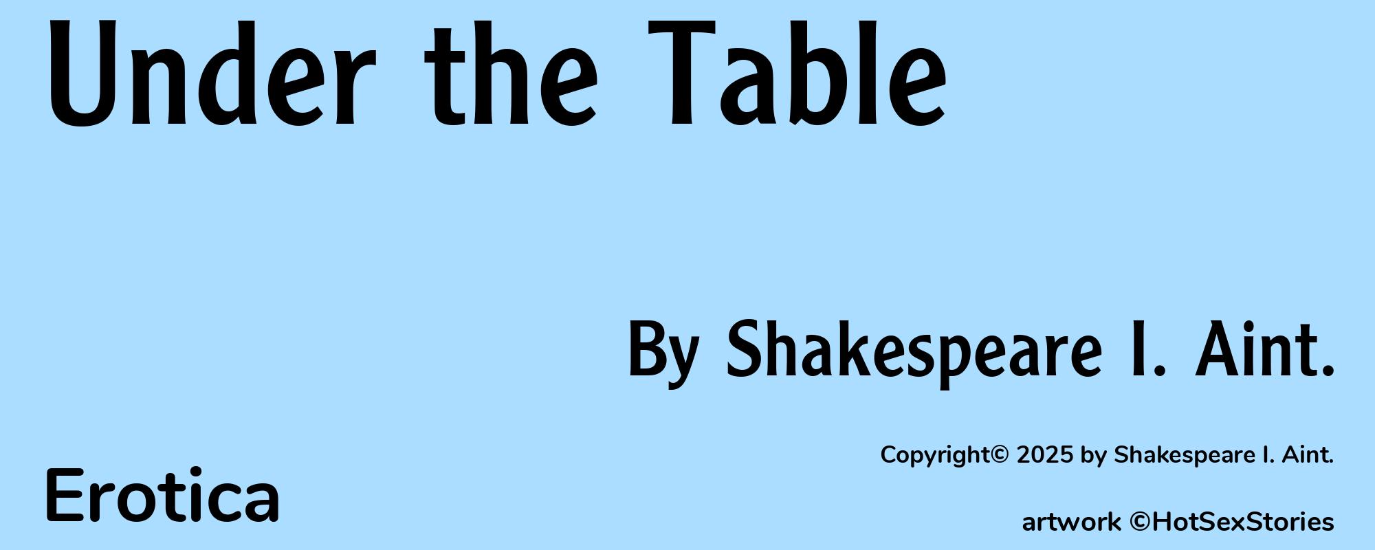 Under the Table - Cover