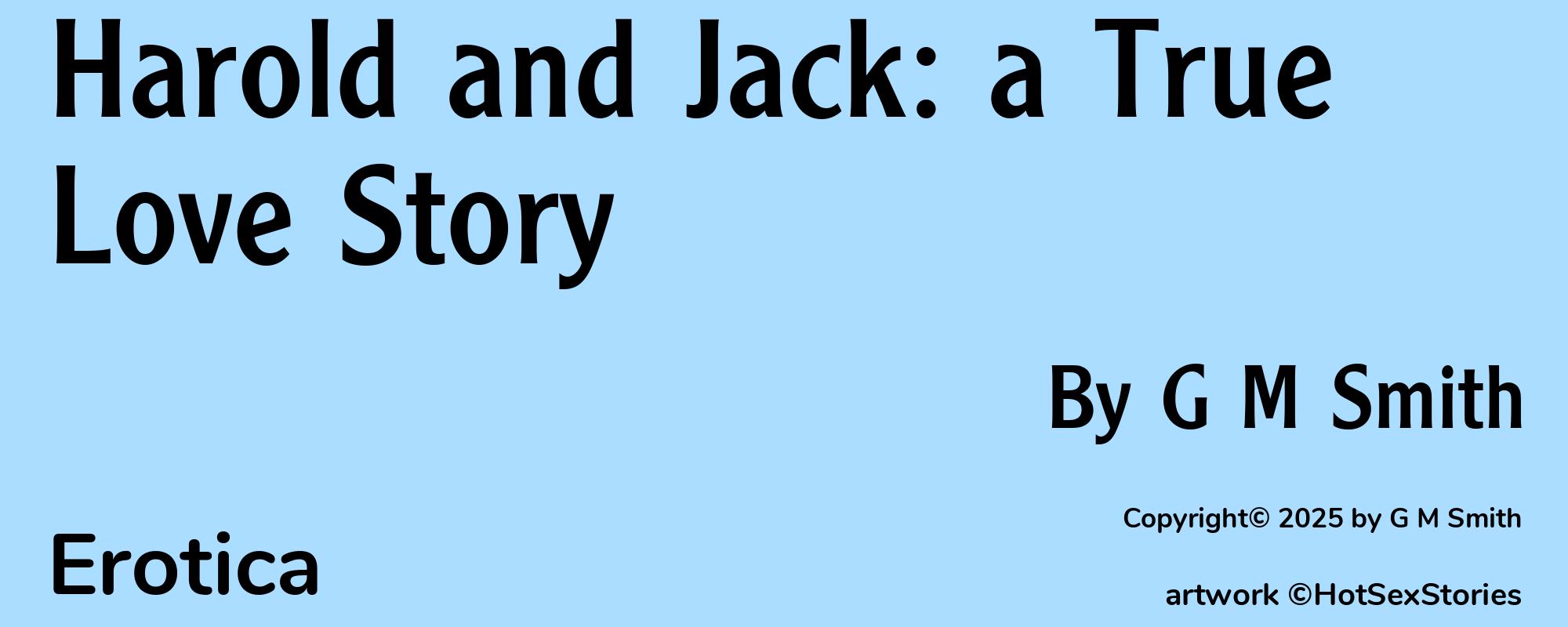 Harold and Jack: a True Love Story - Cover
