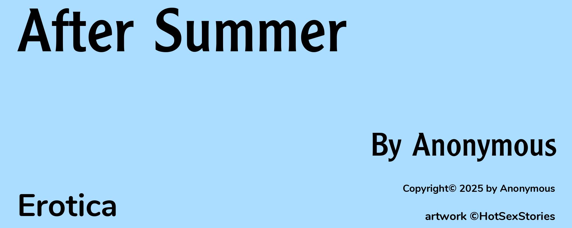 After Summer - Cover