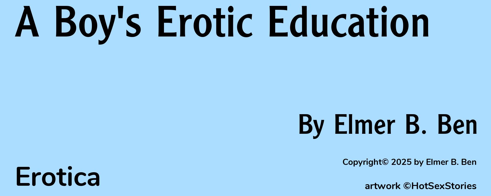 A Boy's Erotic Education - Cover