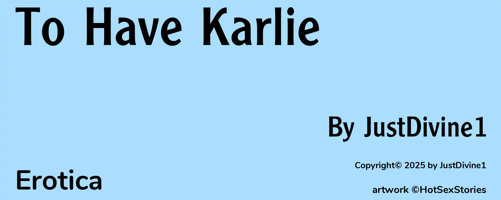 To Have Karlie - Cover