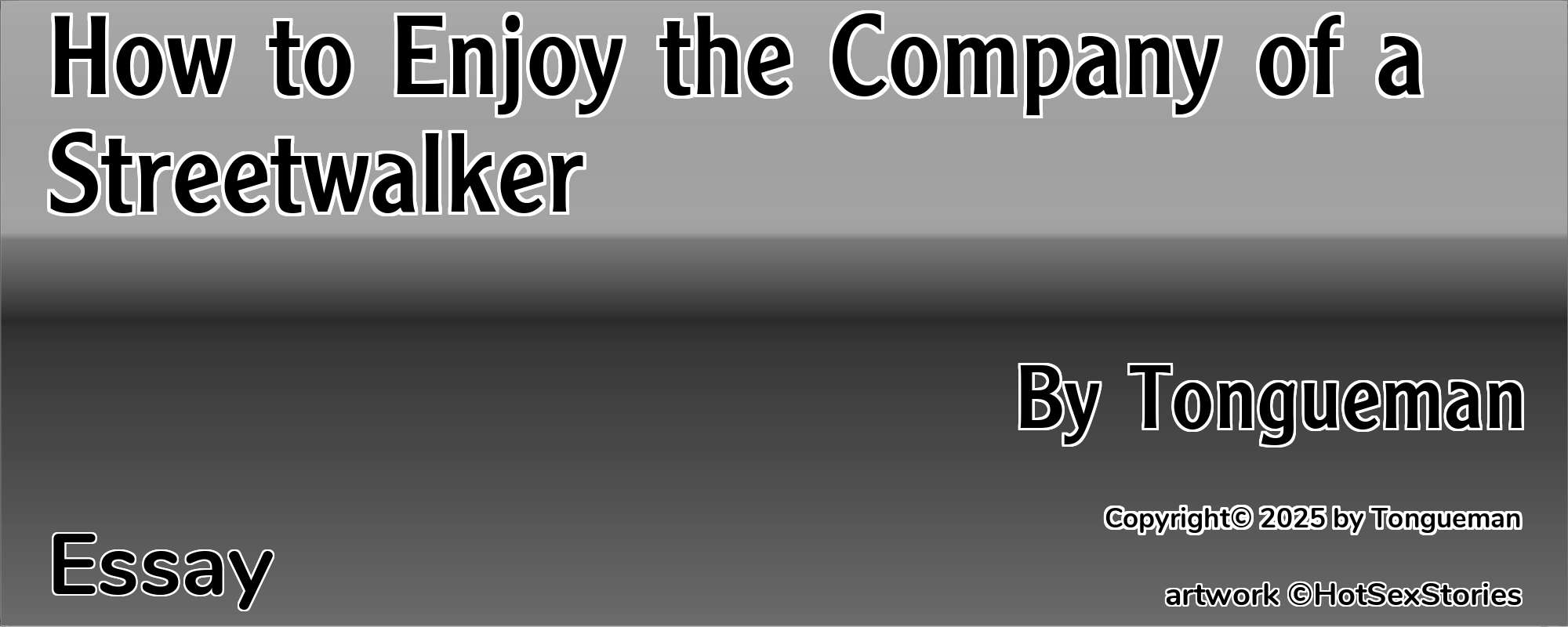 How to Enjoy the Company of a Streetwalker - Cover