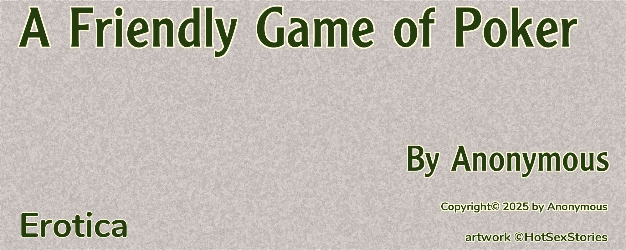 A Friendly Game of Poker - Cover